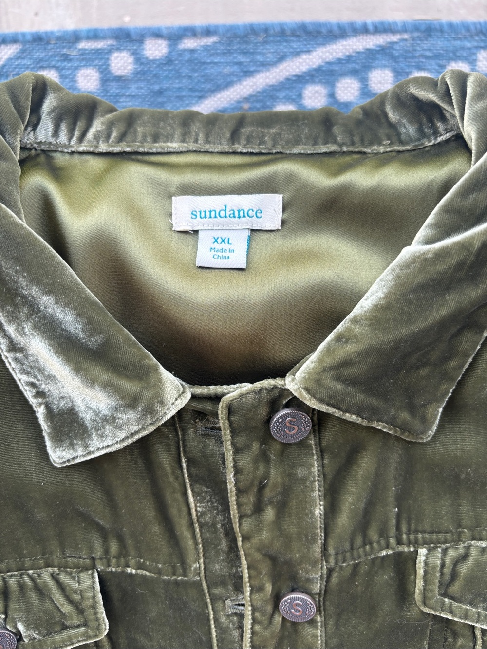 Sundance Olive Velvet Button-Front Shirt Jacket - Picture 2 of 5